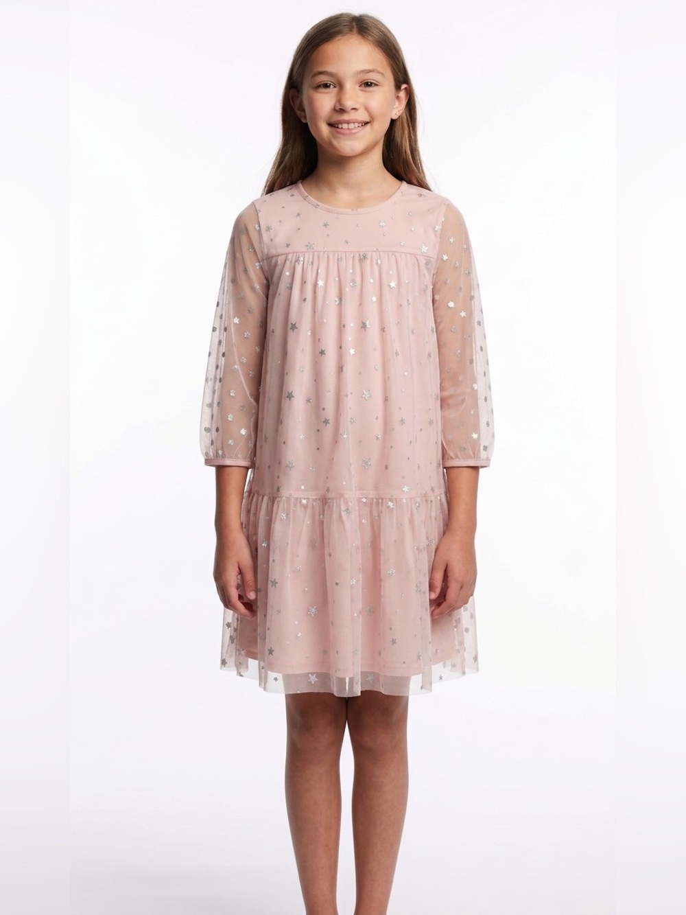 Old Navy Dusty Pink Tulle Dress with Silver Star Details #89